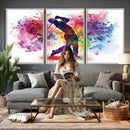 Colorful Golfer Swing Wall Art Canvas Print - Ready to Hang,