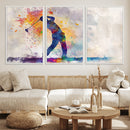 Watercolor Golf Swing Wall Art Canvas Print | Vibrant