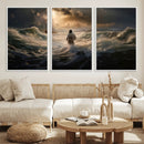 Jesus Walking on Water Wall Art Canvas Print - Religious