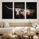Texas Longhorn Wall Art Canvas Print | Western Ranch Decor |