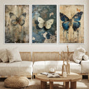 Butterfly Wall Art Trio | Vintage Butterfly Canvas Print | by MyGreatCanvas | Canvas Wall Art Prints | Photo Prints & Wall Decor