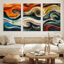 Abstract Wave Wall Art | Ready to Hang Framed Canvas Print |