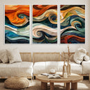Abstract Wave Wall Art | Ready to Hang Framed Canvas Print |