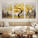 Golden Tree Canvas Print | Abstract Wall Art for Modern