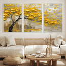 Yellow Blossom Tree Canvas Wall Art - Floral Abstract Modern