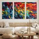 Vibrant Abstract Leaf Wall Art Canvas Print | Bold Colorful
