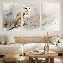 Barn Owl Wall Art | Watercolor Canvas Print | Perfect for