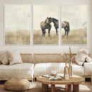 Chines Style Grunge Horses Wall Art Canvas Print