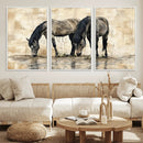 Chinese Style Abstract Black Horses Wall Art Canvas Print - by MyGreatCanvas | Canvas Wall Art Prints | Photo Prints & Wall Decor