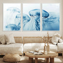 Blue Jellyfish Wall Art Canvas Print
