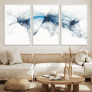 Flight Route Map Wall Art Canvas Print, Abstract Air Traffic
