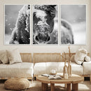 Black and White Horse Winter Wall Art | Ready to Hang and