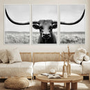 Longhorn Bull Canvas Print | Rustic Farmhouse Wall Art | by MyGreatCanvas | Canvas Wall Art Prints | Photo Prints & Wall Decor