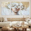 Golden Petal Wall Art - Canvas Print Flower Head Woman