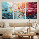 Radiant Bloom Abstract Floral Wall Art Canvas Print -