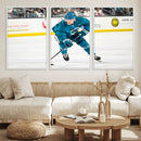 San Jose Sharks Ice Hockey Player Wall Art Canvas Print