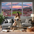 Carter-Finley Stadium Art Sunset Game Triple Canvas Wall Art
