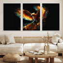 Fiery Phoenix Canvas Print | Ready to Hang Wall Art | Bold