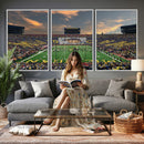 University of Michigan Wolverines Print Canvas, Football