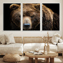 Grizzly Brown Bear Canvas Wall Art, Wildlife Animal Canvas