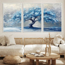 Abstract Blue Tree Art Canvas Print, Majestic Tree Wall Art