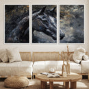 Large Abstract Horse Wall Art Canvas Print | Farmhouse Wall