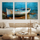 Vintage Boat on Tranquil Waters | Coastal Wall Art for