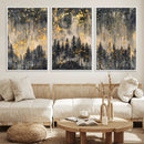 Golden Forest Abstract Wall Art | Dark Forest with Gold