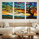 Vibrant Mosaic Tree of Life Wall Art | Stained Glass Style