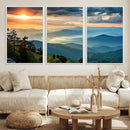 Sunrise Over Mountain Range Wall Art Canvas Print, Farmhouse