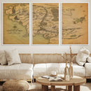 Middle Earth Map Canvas Wall Art – Vintage Fantasy Map