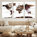 World Map Canvas Print – Detailed Map of the World Wall Art by MyGreatCanvas | Canvas Wall Art Prints | Photo Prints & Wall Decor