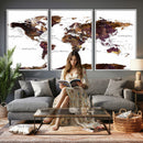 World Map Canvas Print – Detailed Map of the World Wall Art