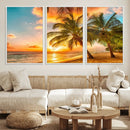 Tropical Sunset Beach Canvas Wall Art Print – Vibrant Palm by MyGreatCanvas | Canvas Wall Art Prints | Photo Prints & Wall Decor