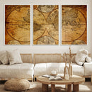 Vintage World Map Canvas Print – Antique Push Pin Travel by MyGreatCanvas | Canvas Wall Art Prints | Photo Prints & Wall Decor