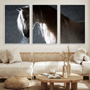 Large Wall Art Cream Colored Horse on Grey Background Canvas