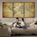 Push Pin World Map Canvas Print – Travel Tracker Wall Art