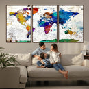 World Map Canvas Print – Detailed Map of the World Wall Art