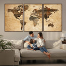 Push Pin World Map Canvas Print – Framed Travel Tracker Wall