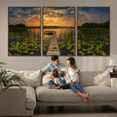 Lake and Flower Wall Art Canvas Print