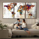 Vintage World Map Canvas Wall Art Print, Warm Tone Global by MyGreatCanvas | Canvas Wall Art Prints | Photo Prints & Wall Decor