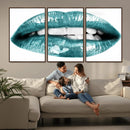Blue Lips Wall Art Canvas Print