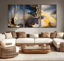 Large Abstract Wall Art Print - Gold and Blue Abstract by MyGreatCanvas | Canvas Wall Art Prints | Photo Prints & Wall Decor