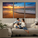 Sunset and Beach at Night Wall Art Canvas Print