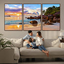 Tropical Island Beach Sunset Canvas Print