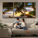 Tropical Island Sunset on the Beach Palms Wall Art Canvas by MyGreatCanvas | Canvas Wall Art Prints | Photo Prints & Wall Decor
