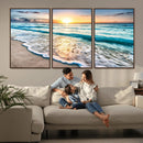 Sunset Beach Waves Canvas Wall Art – 5-Panel Ocean Sunset by MyGreatCanvas | Canvas Wall Art Prints | Photo Prints & Wall Decor