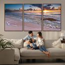 Sea Ocean Sunset Beach Wall Art Canvas Print