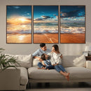 Golden Sunset Beach Triptych Canvas Art, Giclee Coastal Wall by MyGreatCanvas | Canvas Wall Art Prints | Photo Prints & Wall Decor