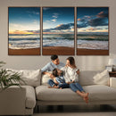 Ocean Beach Wall Art Canvas Print Sunset Artwork Print